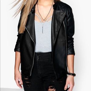 Boohoo Curve Leather Jacket